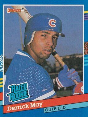 Derrick May - Donruss '91 Rated Rookie Baseball Card